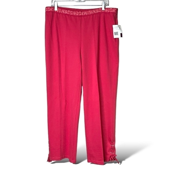 LIZ CLAIBORNE 100% Combed Cotton MADE IN PERU Straight Leg Pants Side Zip Sz XL - Picture 1 of 10